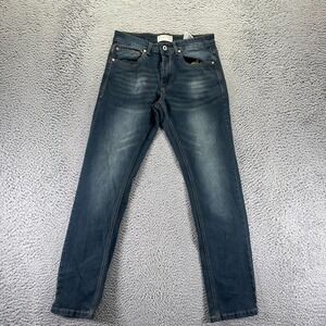 Smith & Mills Jeans Mens 30x32 Blue Cotton Denim Straight Workwear Faded Stretch